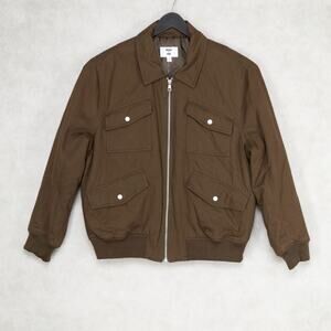 Mode of One Men Multi Pocket Bomber Jacket Dark Walnut Size XL